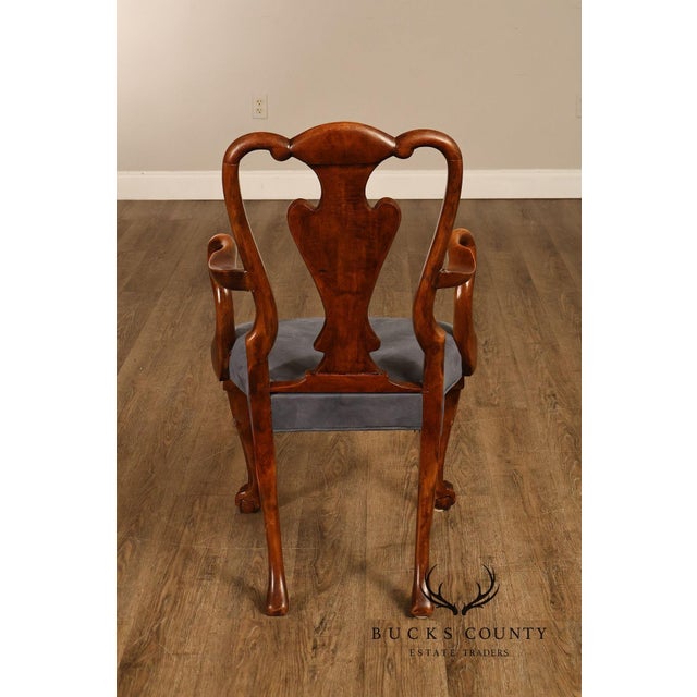 Georgian Style Set of Ten Carved Burlwood Dining Chairs For Sale - Image 18 of 18
