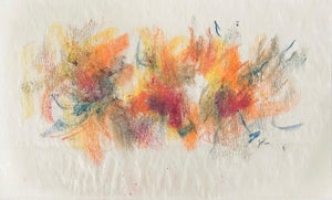 John Von Wicht, Abstract Pastel Crayon Drawing Color Abstract, Seasonal Letter John Von Wicht