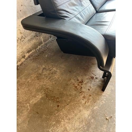 1970s Two-Seater Sofa in Black Leather by Åke Fribytter for Nelo Kroken, 1970s For Sale - Image 5 of 9