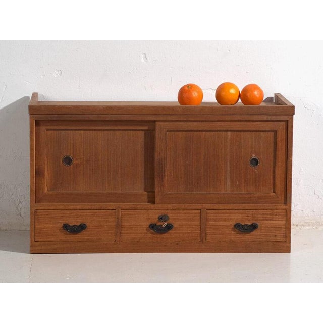 Antique Low Cabinet with Sliding Doors For Sale - Image 6 of 14