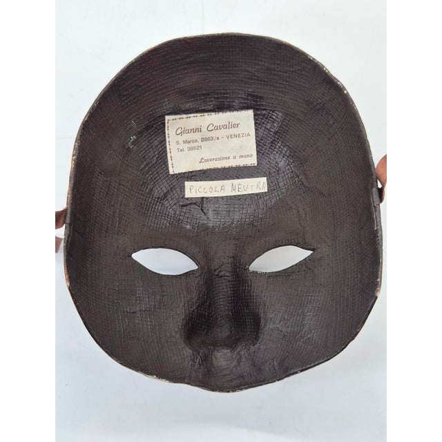Venetian Piccola Neutra Artistic Mask by Gianni Cavalier, Venice, 1980s For Sale - Image 11 of 13