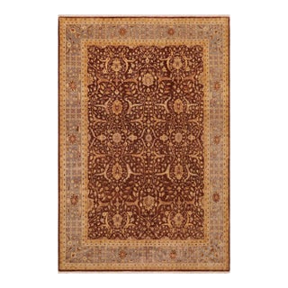 Classic Ziegler Brown Gray Hand-Knotted Wool Rug - 9'1'' X 11'4'' For Sale