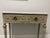 Vintage Louis XVI Style Painted Gilt Marble-Top Narrow Console Table For Sale - Image 4 of 9