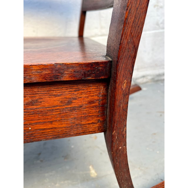 Mid 20th Century Mission Style Rocking Chair in Oak For Sale - Image 12 of 14