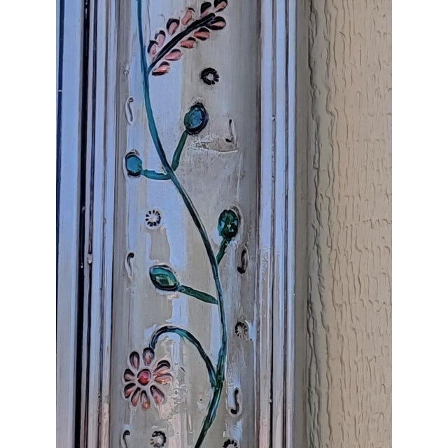 Mid-Century Hand Painted Tin Mirror For Sale - Image 4 of 9