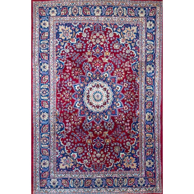 Hand-Knotted Sabzevar Rug in Wool For Sale - Image 16 of 16