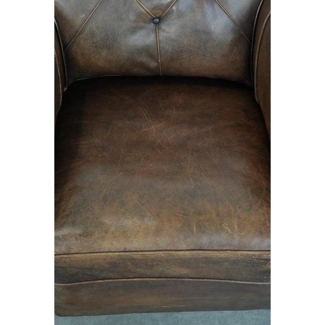 Antique Sheepskin and Wood Armchair For Sale - Image 6 of 14