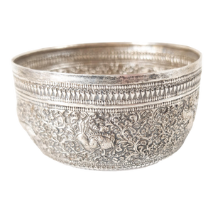 Early 20th Century South East Asian Thai Burmese Silver Bowl