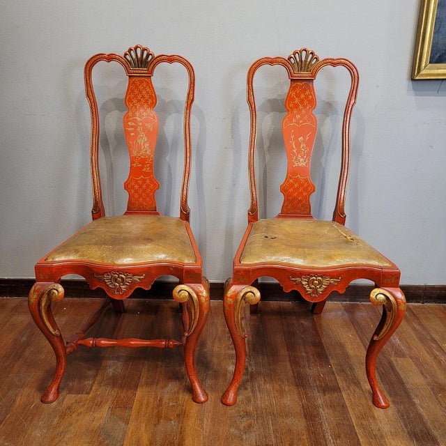 Chippendale Chairs in Lacquered Wood, 1970s, Set of 2 For Sale - Image 4 of 18