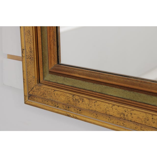 1950s Vintage Rectangular Gold Finish Mirror For Sale - Image 5 of 13