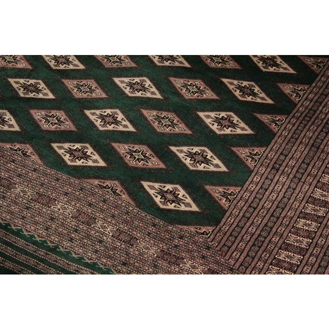 Tribal Tribal Bokhara Green/Taupe Hand Knotted Wool Rug For Sale - Image 3 of 9