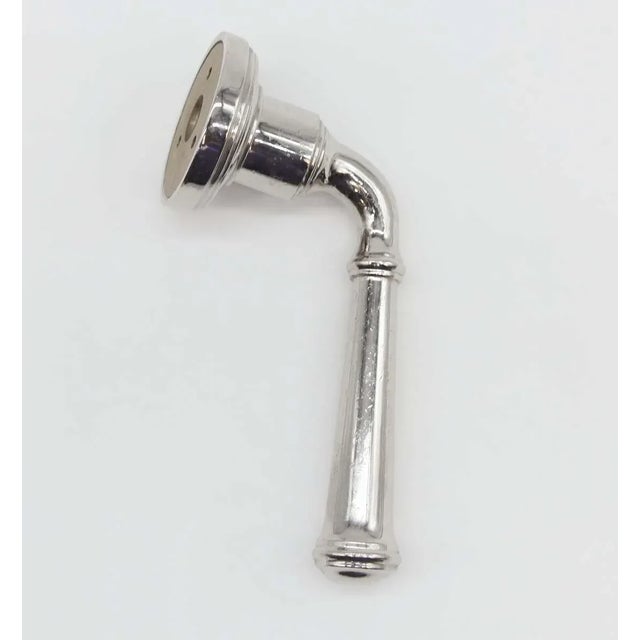 Pair of Vintage Modern Chrome Fixed Lever Door Knob Set For Sale - Image 6 of 7