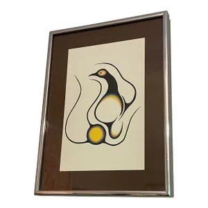 1970s“Enchanted Bird” Framed and Matted by Clemence Wescoupe