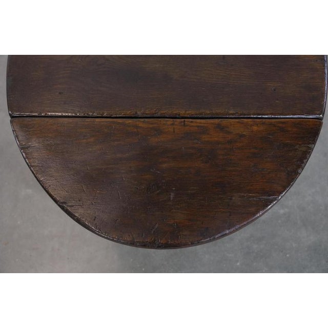 Brown Antique English Loop-Eared Side Table in Oak, 18th Century For Sale - Image 8 of 17