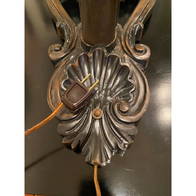 Early 20th Century Vintage Early 20th Century Gothic Double Light Wall Sconce Lamp For Sale - Image 5 of 8