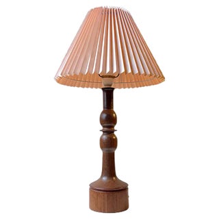 Scandinavian Table Lamp in Walnut and Teak, 1960s For Sale