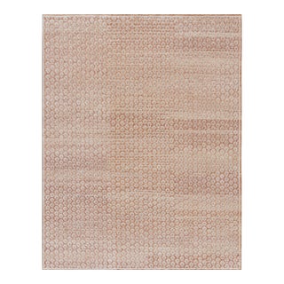 Rug & Kilim’s Modern Block Print Rug in Red and Pink with White Floral Pattern - 5x7 For Sale