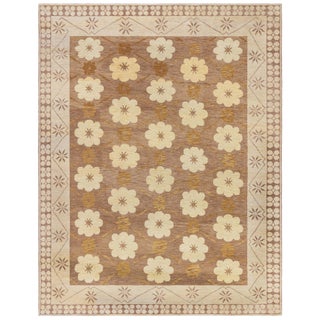 Modern Abstract Soft Beige Handmade Rug by Doris Leslie Blau For Sale