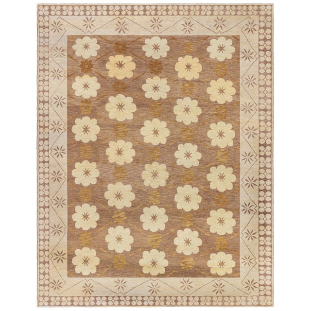 Modern Abstract Soft Beige Handmade Rug by Doris Leslie Blau For Sale