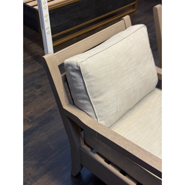 Coastal Restoration Hardware Outdoor Leagrave Lounge Chairs + Ottoman, Set of Three For Sale - Image 3 of 12