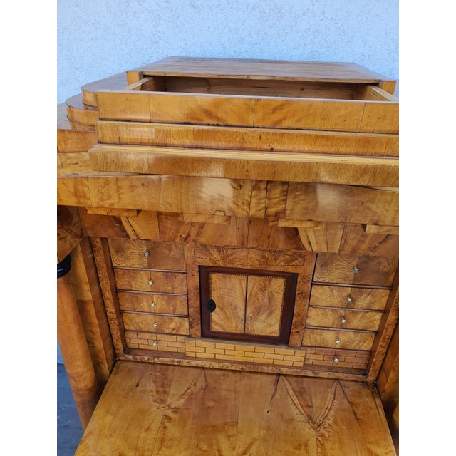 Biedermeier Secretaire Desk in Cherrywood, 1830 For Sale - Image 11 of 16