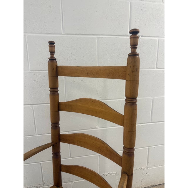 Antique Ladder Back Chair Woven Early 19th Century For Sale - Image 12 of 12