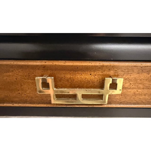 1970s Raymond Sobota for Century Furniture Chin Hua Burl Wood Desk & Chair For Sale - Image 12 of 15