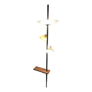 Vintage Mid-Century Modern 3-Light Tension Pole Lamp For Sale