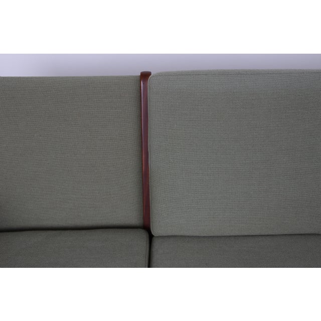 Danish Three-Seater Sofa in Mahogany and Wool Fabric by Ole Wanscher for Poul Jeppesens Møbelfabrik, 1960s For Sale - Image 9 of 13