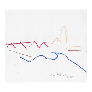1995 Norbert Voelkel Tavira Portugal Modern Drawing For Sale