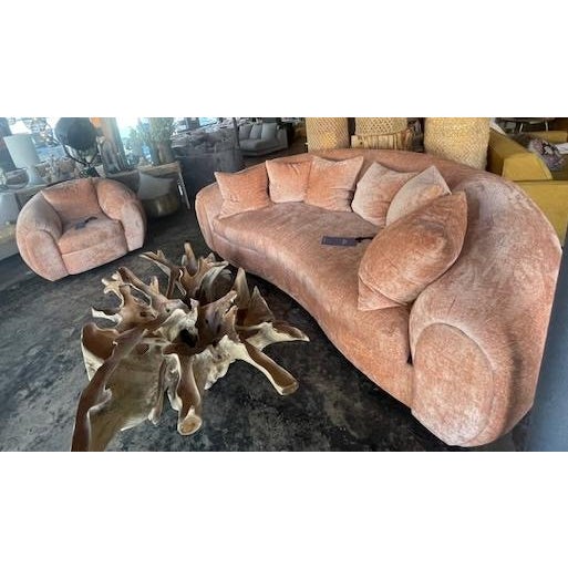 Custom Furniture Builders Mid-Century Modern Jean Royère " Ours Polaire" Inspired Sofa For Sale - Image 4 of 5