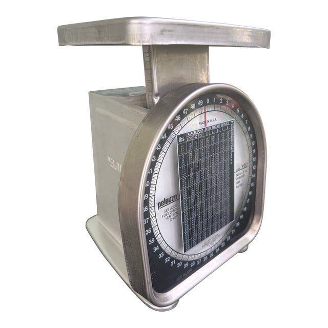 Vintage Pelouze Y50 Industrial Postal Scale, Made in Usa, 50 Lb Capacity, 1995 For Sale