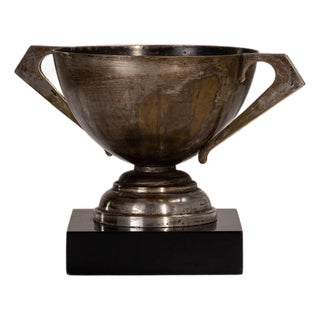 1930s France Art Deco Silver Stone Statue For Sale