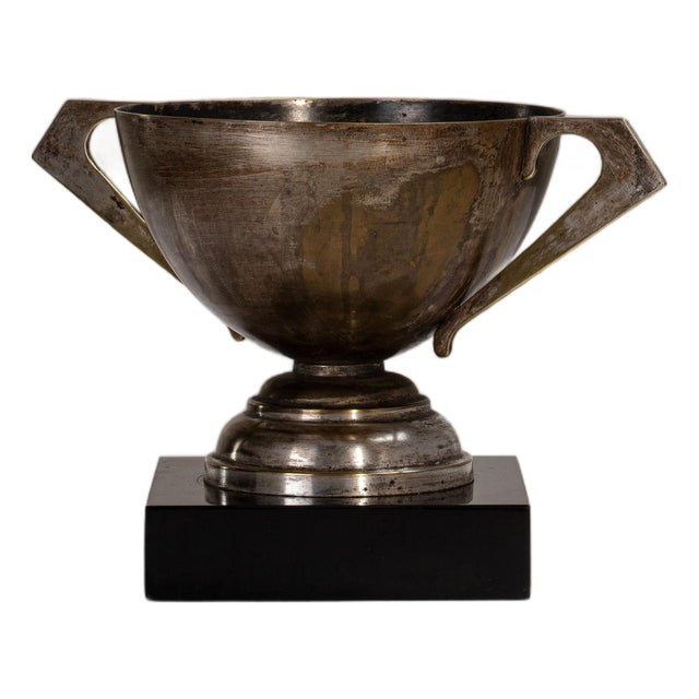 1930s France Art Deco Silver Stone Statue For Sale