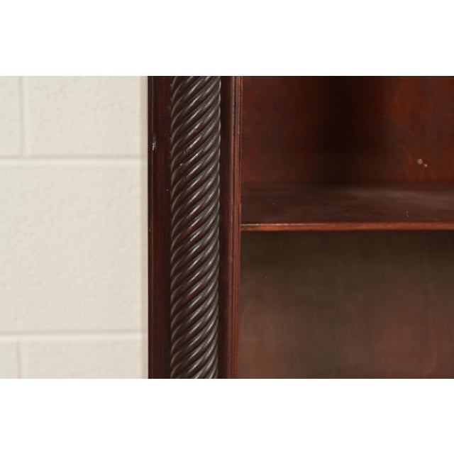 R. J. Horner Style American Empire Carved Mahogany Glass Front Triple Bookcase Cabinet, Circa 1890s For Sale - Image 9 of 13