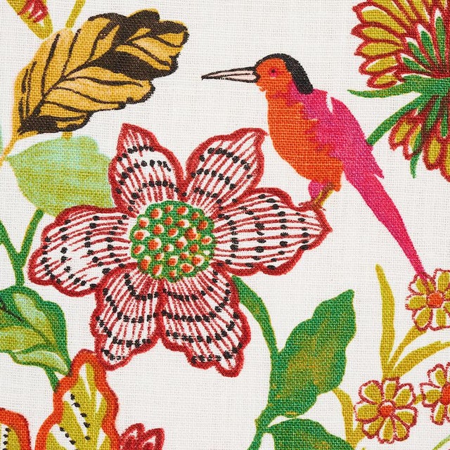 An exuberant table print reproduced from an antique rendering, with motifs and loose painterly lines that capture the...