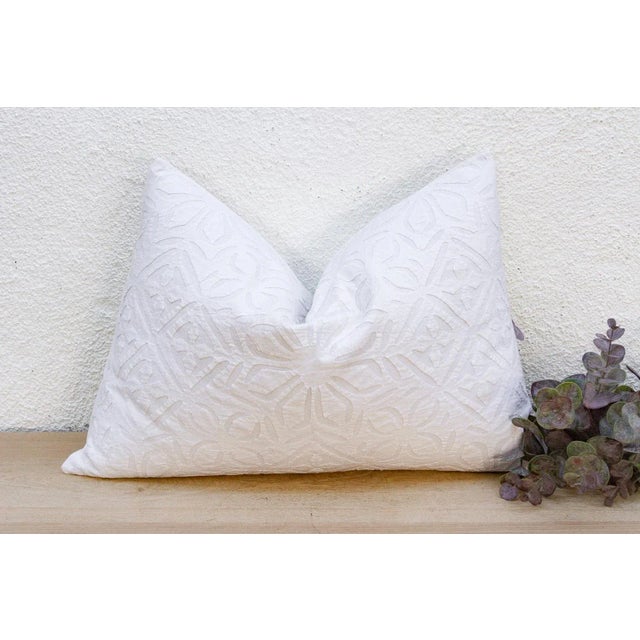 Textile Morning Dew Lumbar Applique Pillow Cover For Sale - Image 7 of 7