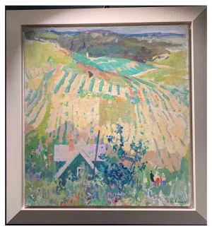 Gleb Savinov, Village Near St. Petersburg, 1959, Oil on Canvas, Framed