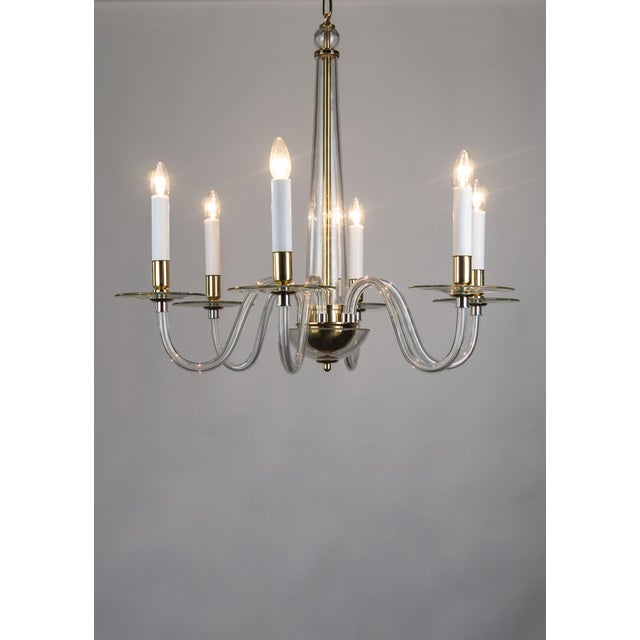Fine Polished Brass and Clear Artisan Glass Chandelier by ZAVADSKI, 2022 For Sale - Image 4 of 5
