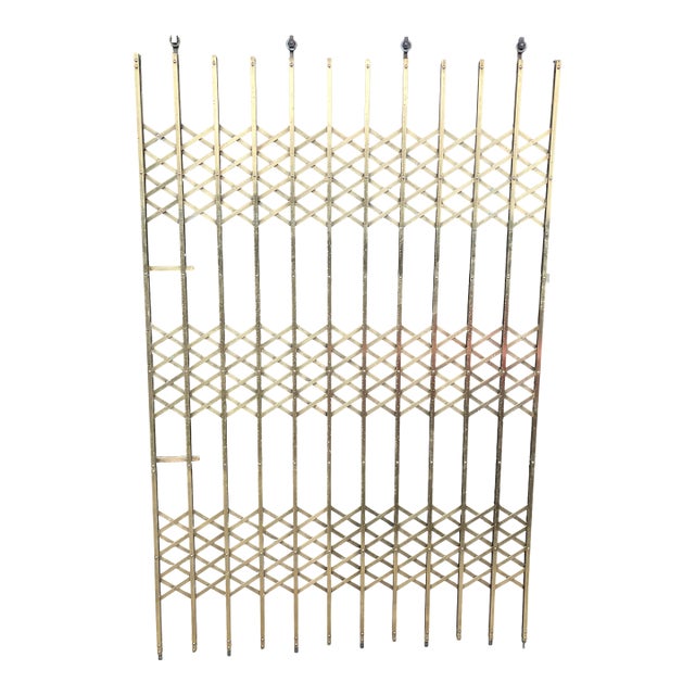 Original 1939 Otis Art Deco Solid Brass Elevator Door/Scissor Gate/ Accordion Gate – Architectural Salvage For Sale