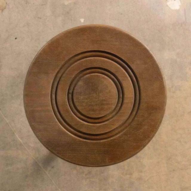 Wood 1950s Tall French Wood Tripod Stool For Sale - Image 7 of 9
