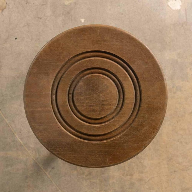 Wood 1990s Tall French Wood Tripod Stool For Sale - Image 7 of 9