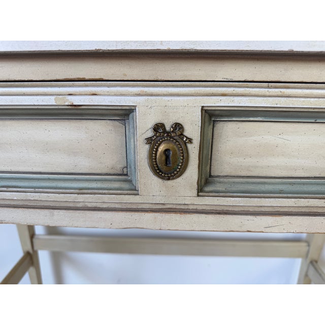 Cream Vintage French Provincial Style Writing Desk For Sale - Image 8 of 17