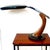 Wood President Desk Lamp by Fase Black Lacquered Edition and Mongoy Wood, 1968 For Sale - Image 7 of 7