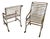 Heavy Antique Wrought Iron Outdoor Chairs His & Hers For Sale