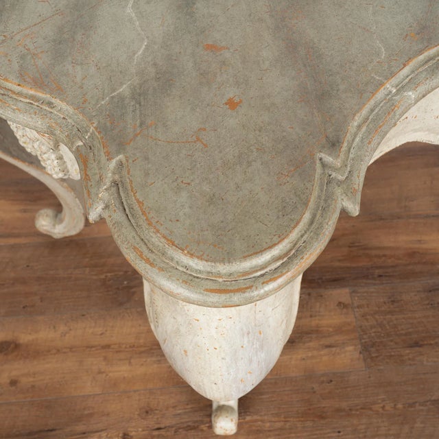 Antique Rococo Gray Painted Side Table, Italy Circa 1890 For Sale - Image 9 of 11