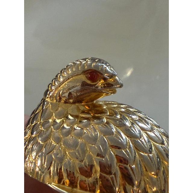 1980s Signed Judith Leiber 1980's Resting Quail Pill Box For Sale - Image 5 of 12