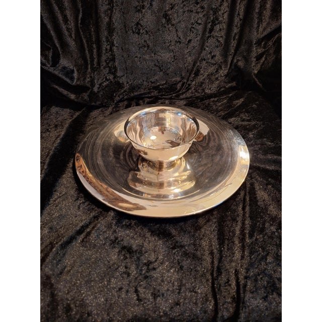 Vintage Silver-Plated Metal Serving Bowl by Oneida Silversmith, 1970s For Sale - Image 6 of 6