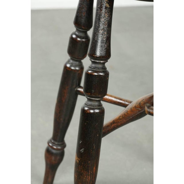 Brown Antique English Windsor Stool, 1800s For Sale - Image 8 of 12