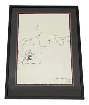 Jody Keane Reclining Nude Original Pen and Ink Drawing 20th C.